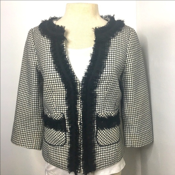 White House Black Market Houndstooth Lace trimmed - Picture 1 of 8